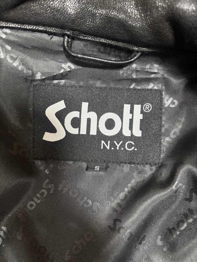 ※ウメ吉【美品】Schott No.3111028 ゴートレザー ブラック