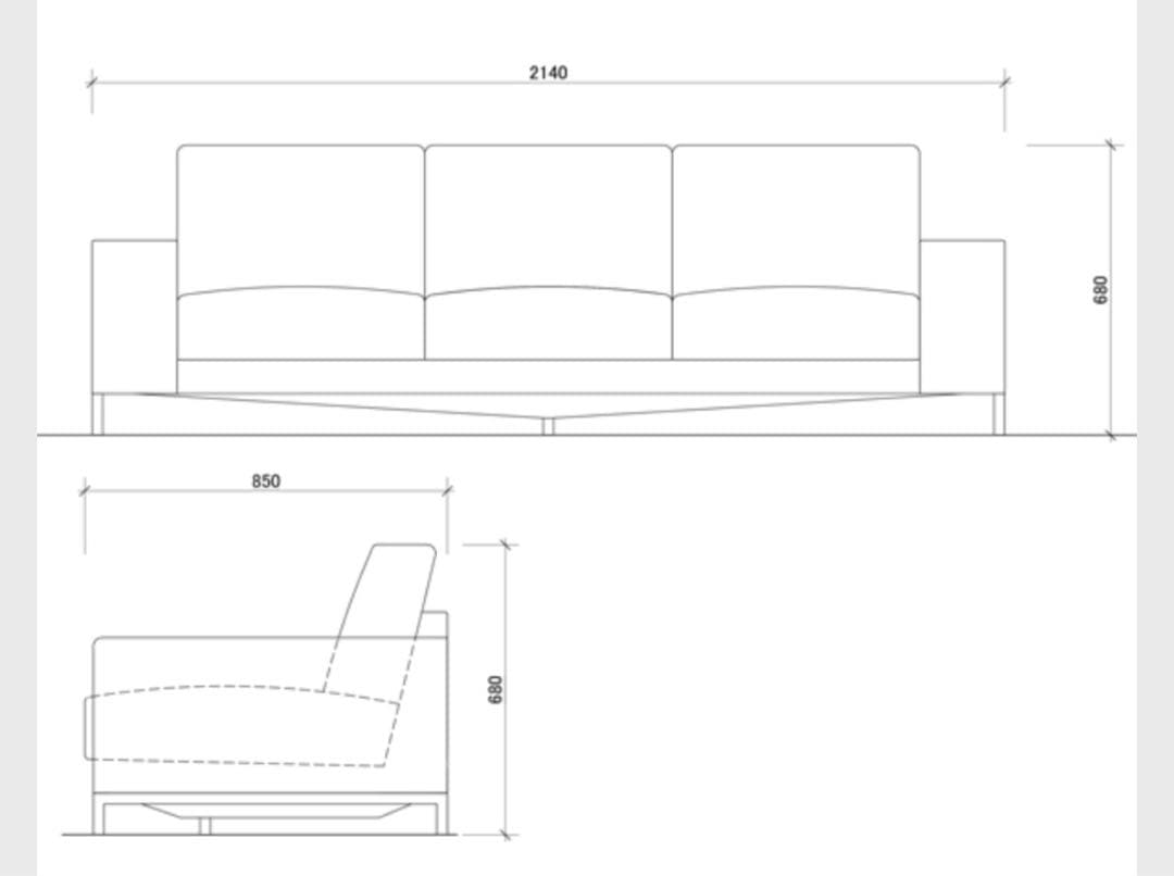 CIBONE ROBELE SOFA 3P 本革 黒 ソファ 使用感あり　送料込