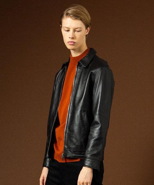 美品 UNITED TOKYO レザー 襟付き ライダース M ブラック