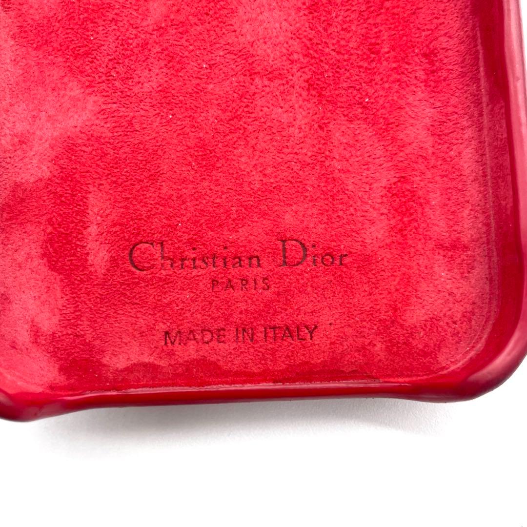 ディオール　iPhone14proケース　カナージュ　ラムスキン　ストロベリー