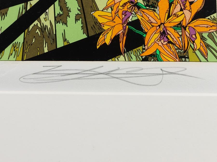 Y2370-2 鈴木英人【二人のウォーターフロント】シルク 直筆サイン AP