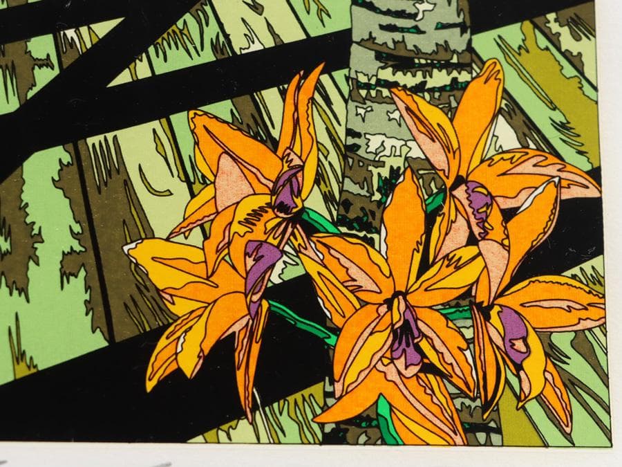 Y2370-2 鈴木英人【二人のウォーターフロント】シルク 直筆サイン AP