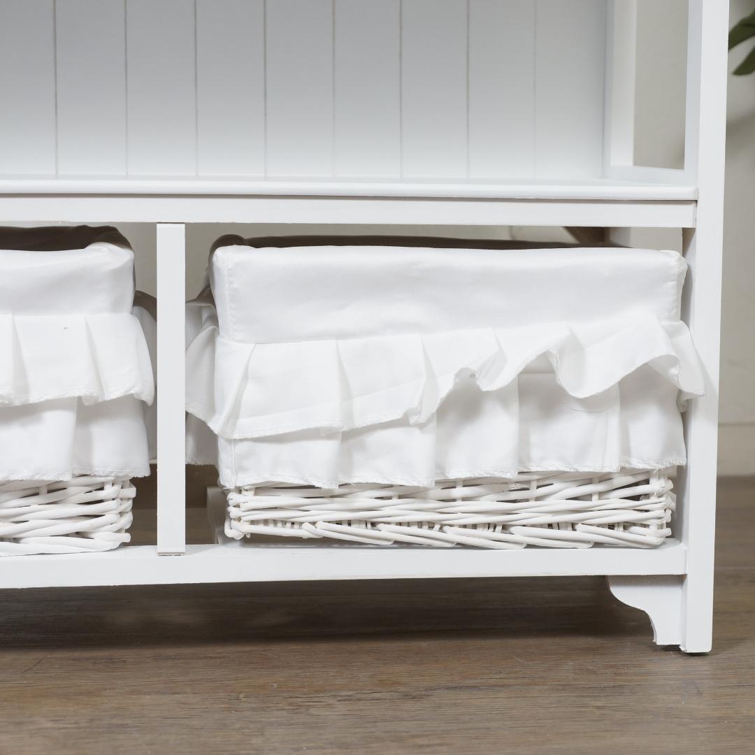 【新品】フリル　バスケット付きキャビネット　オープンチェスト 収納　アウトレット