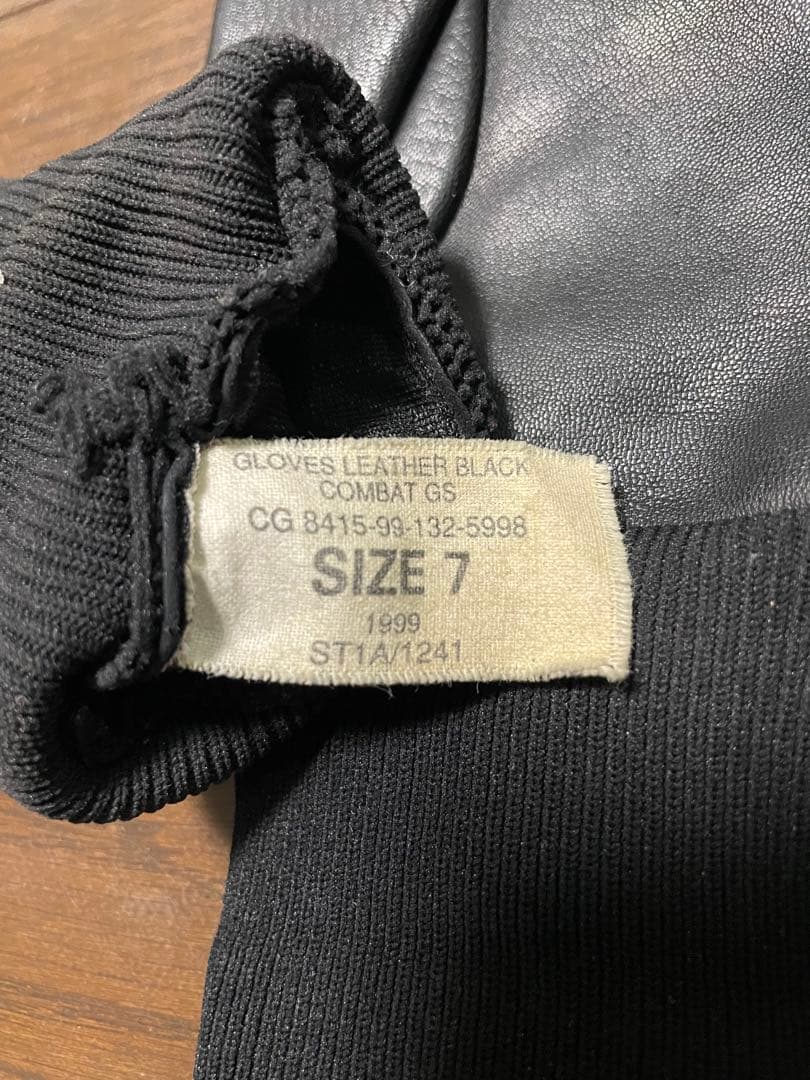 90S イギリス軍 レザーブラックコンバットグローブ