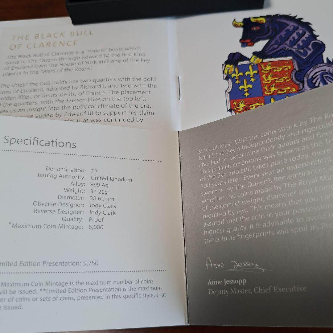 ⭐クイーンズビースト　ブラックブル　プルーフ銀貨ロイヤルミント１オンス　限定品