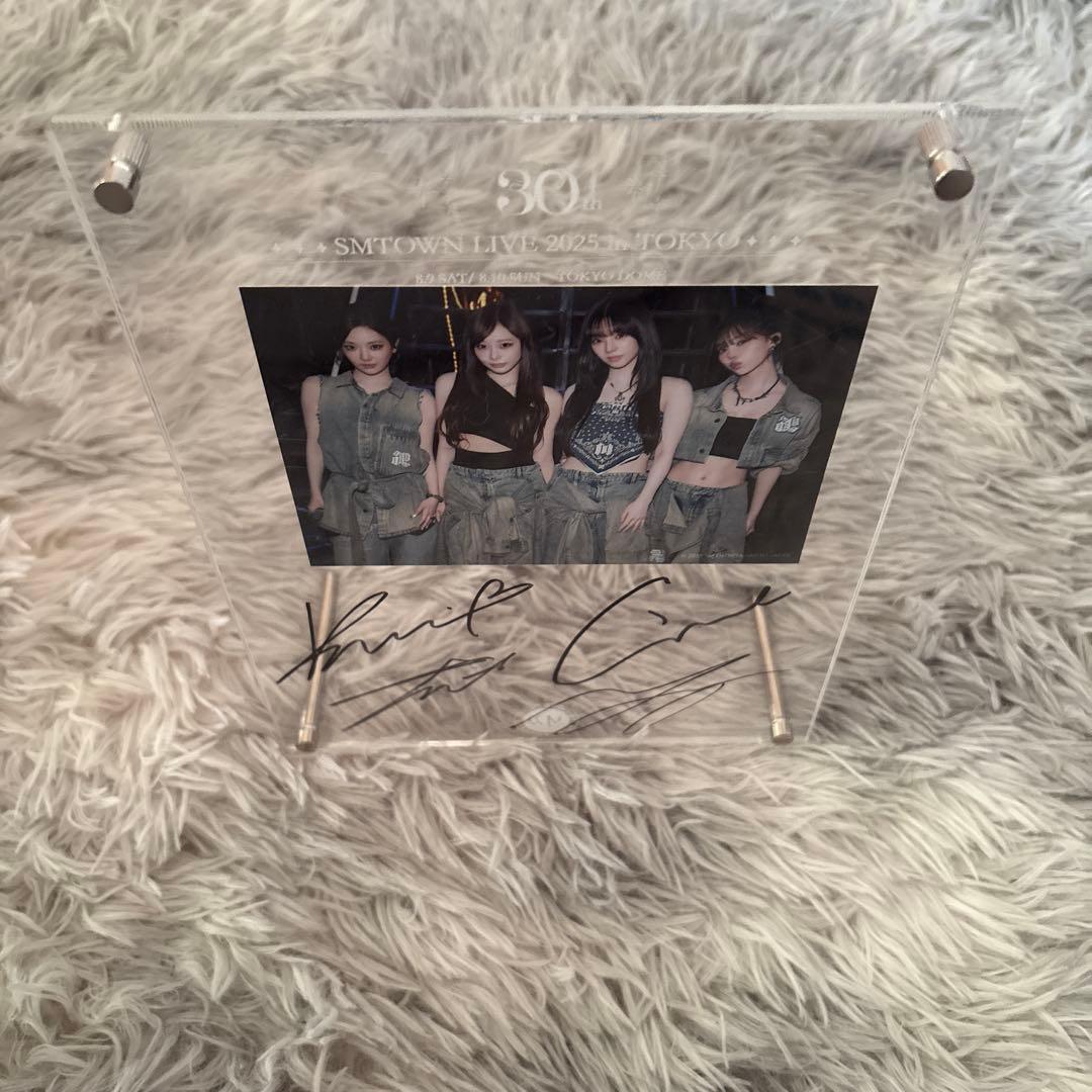 ジ*ー様 aespaメンバー全員直筆サインフォトフレーム FC限定10名証明書付