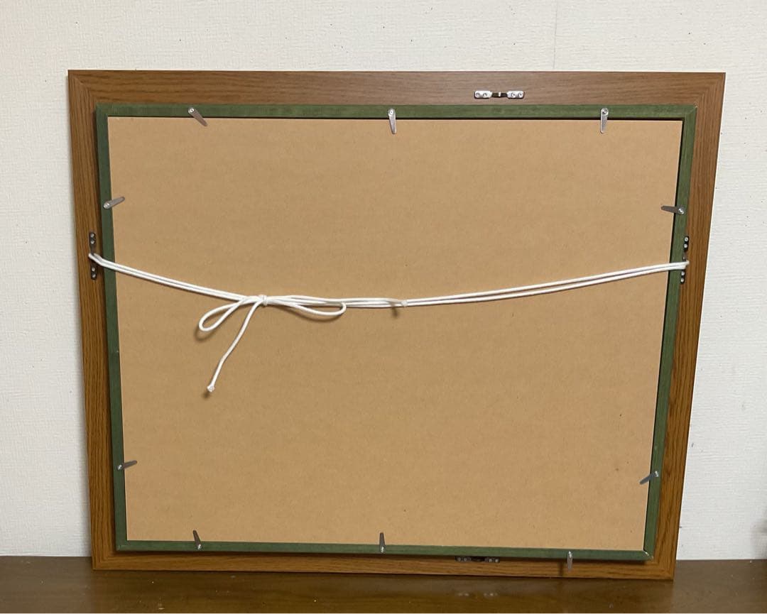 油彩画　「　ハスと太鼓橋　」　原画　額付　P10号