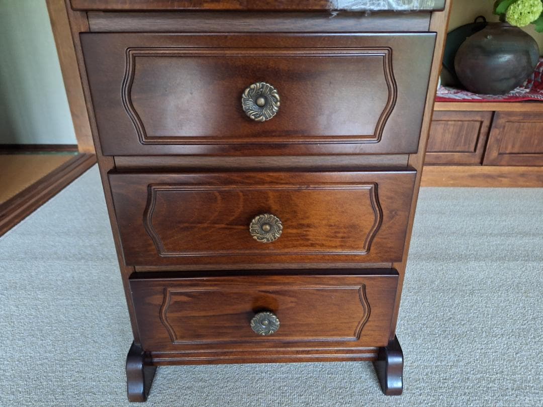 美品!【カリモク家具 】karimoku/コロニアル 電話・FAX台/チェスト