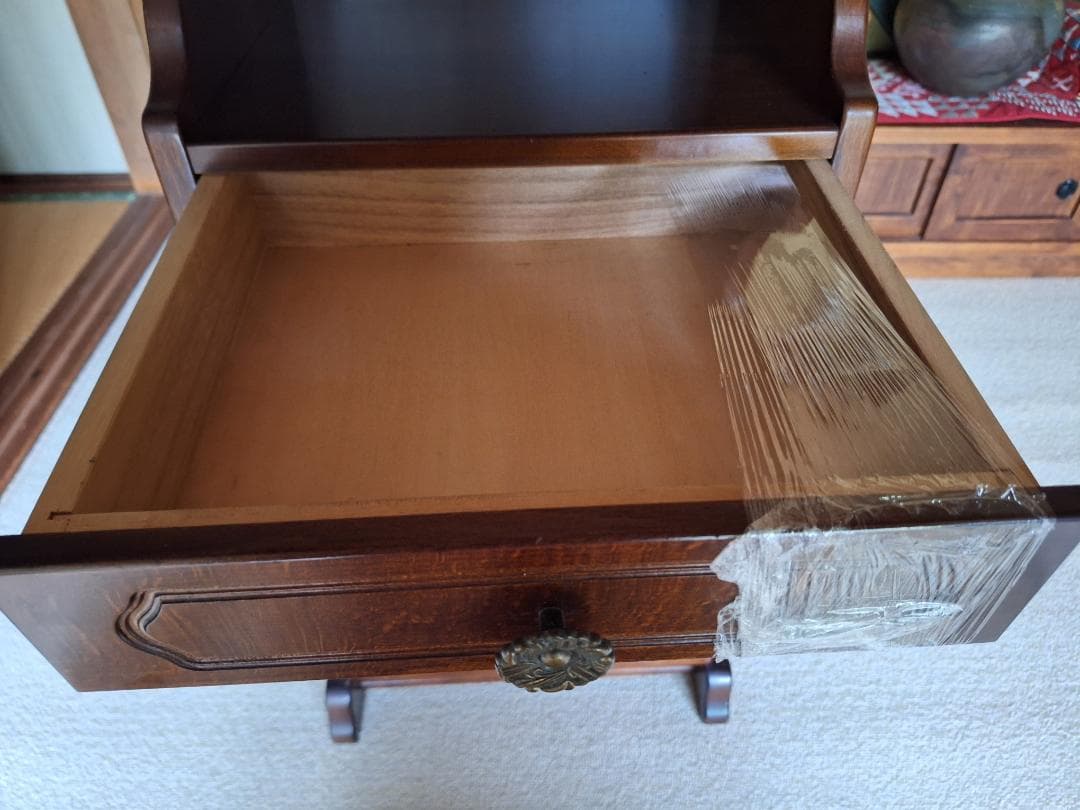 美品!【カリモク家具 】karimoku/コロニアル 電話・FAX台/チェスト