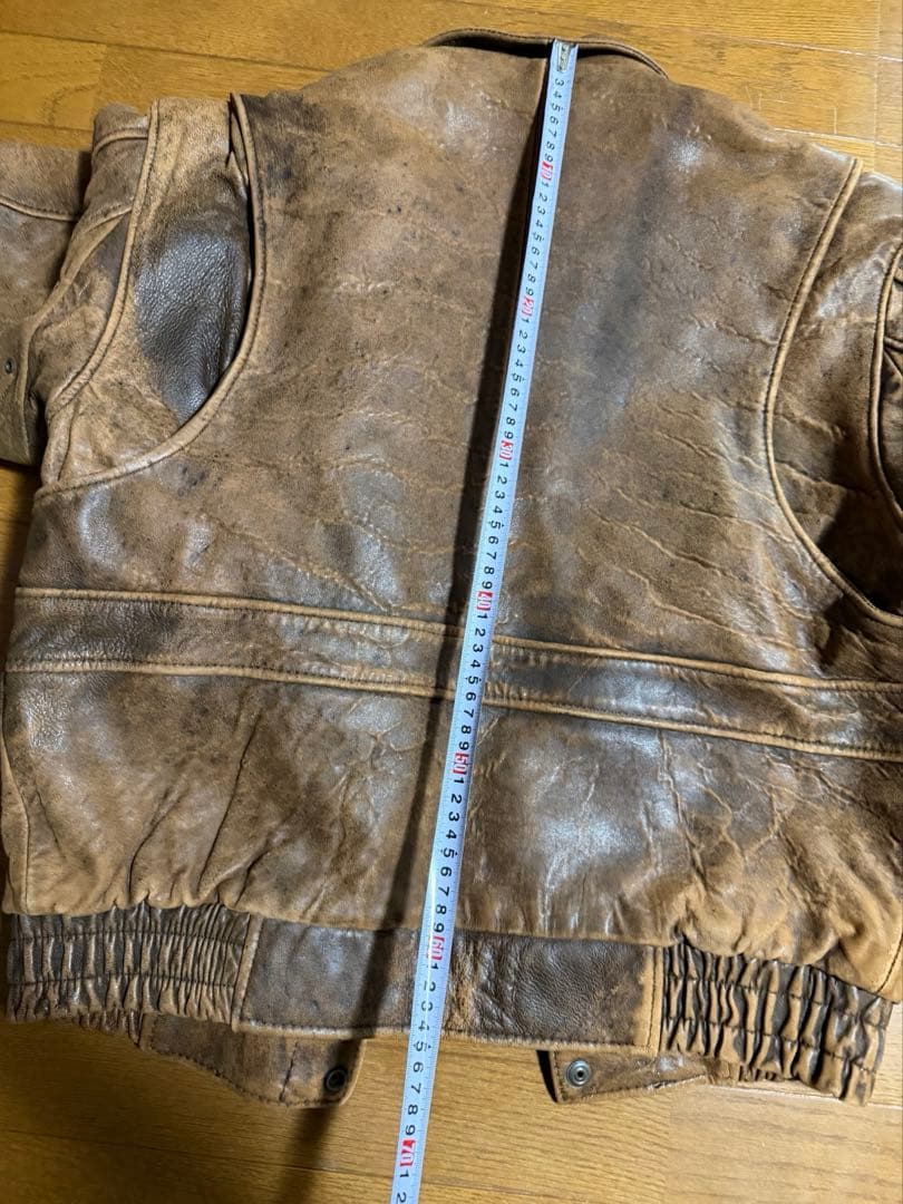 90's A-2 フライト レザージャケット ブルゾン 本革 ショート丈 羊