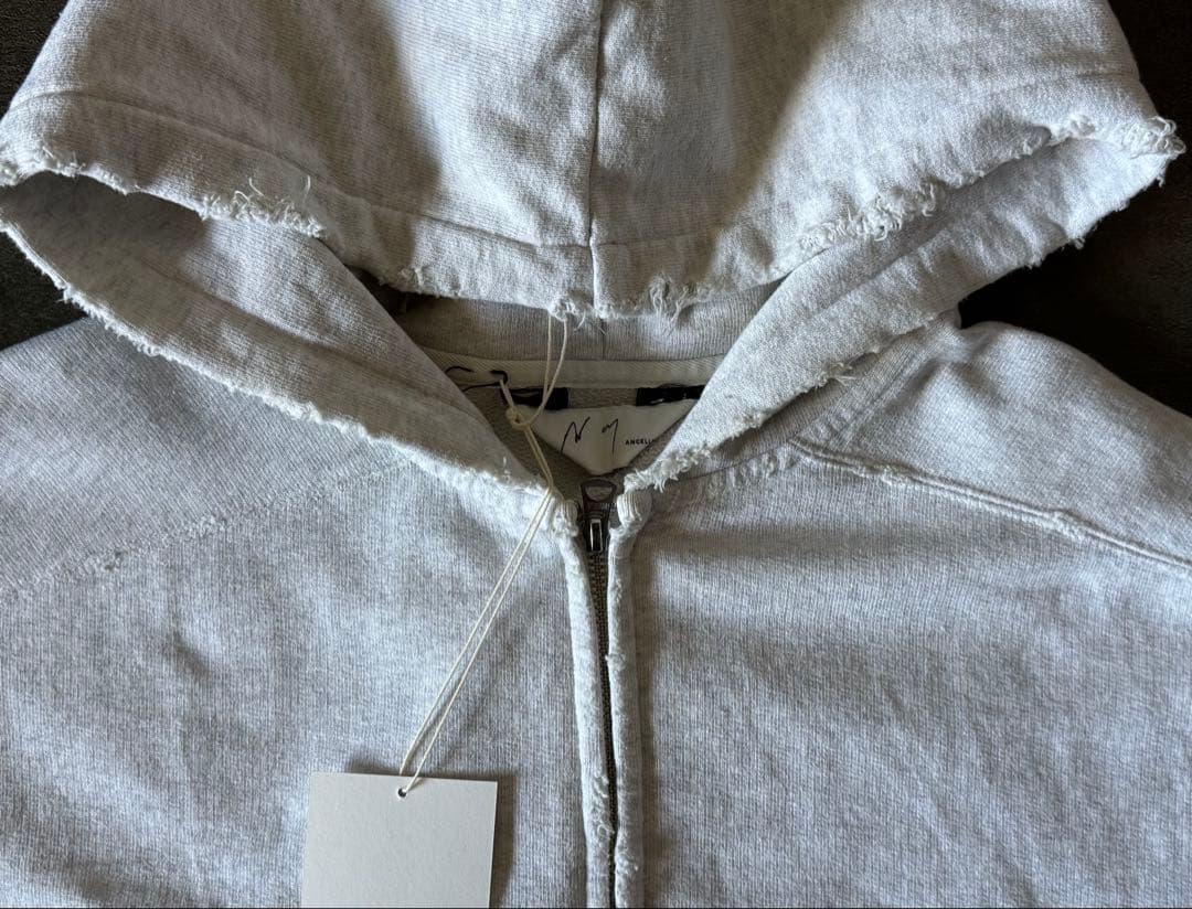 ANCELLM パーカー ダメージ グレー M スウェットZIPフーディ 新品