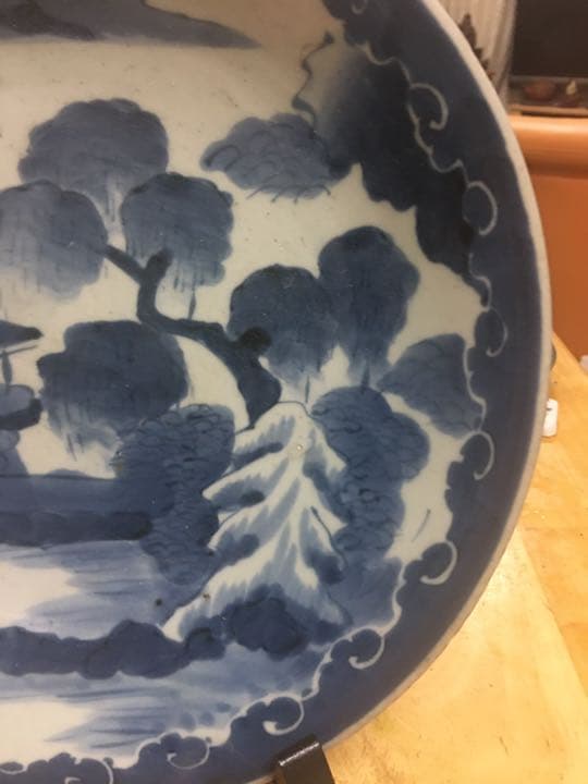 青花 大皿 清時代 中国古玩