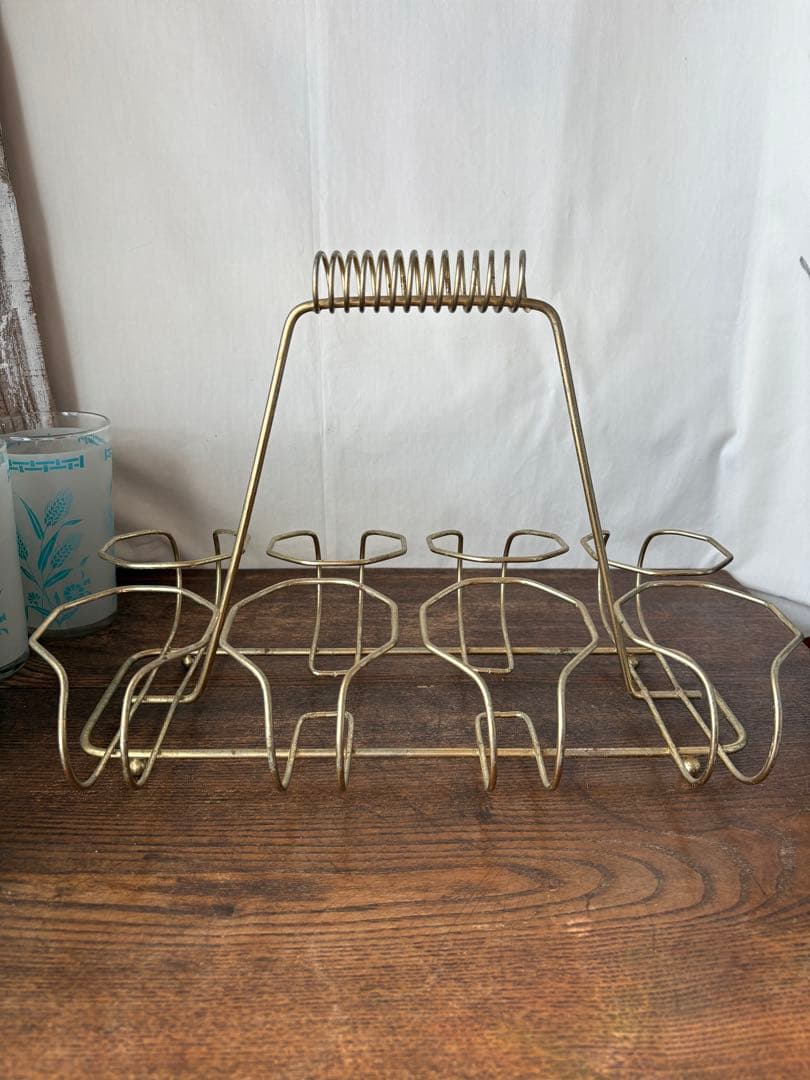 アメリカン雑貨 ビンテージ グラス8個＆グラスホルダー セット