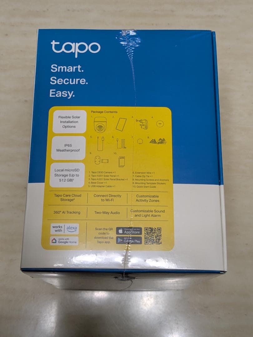 新品：Tapo防犯カメラ3K500万画素 ソーラー電源 配線工事不要 C630