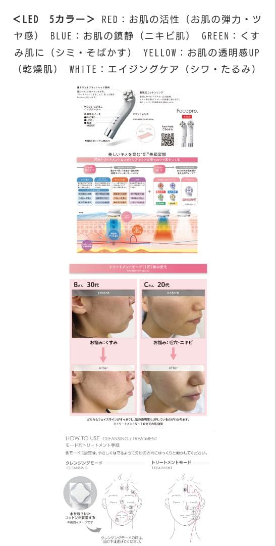 LEDフォト　Face Pro (フェイスプロ) 美顔器