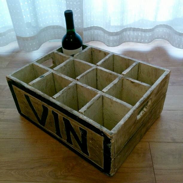【フランス・蚤の市】アンティークのワイン箱/vin/木箱