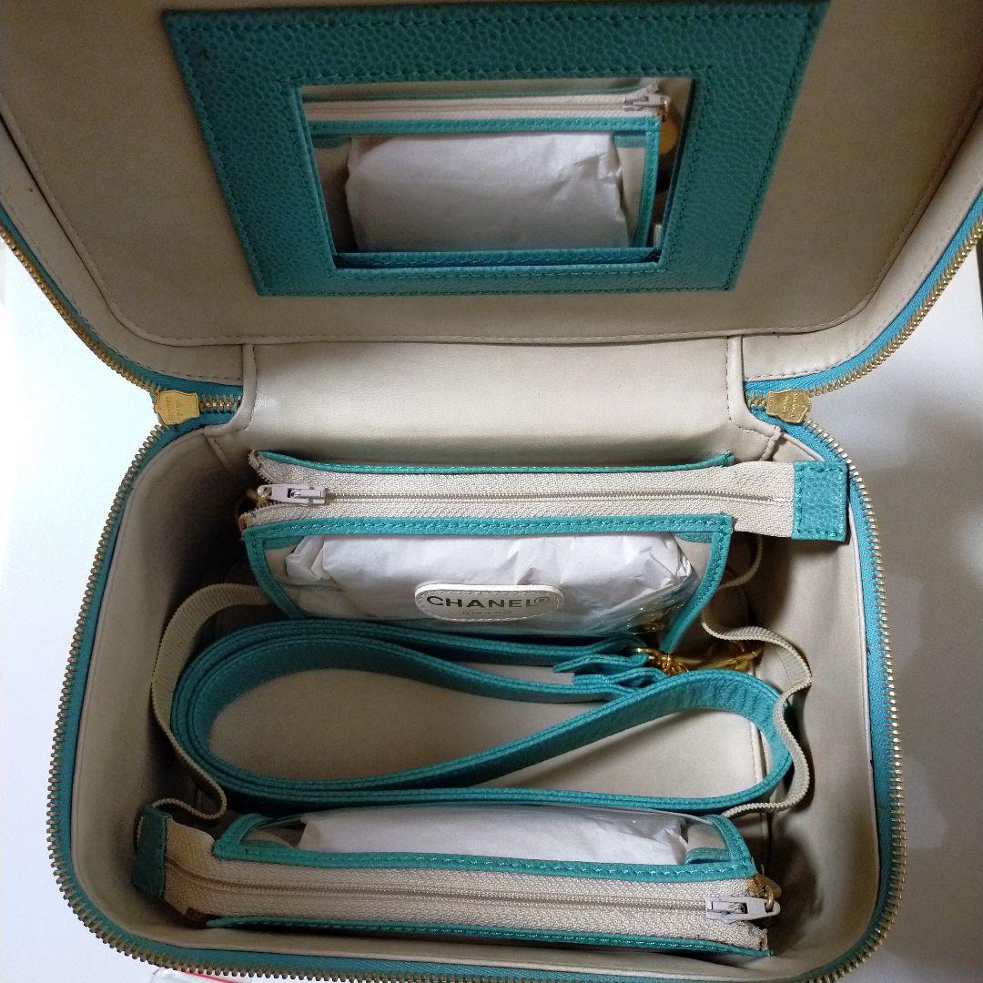 【ヴィンテージ】未使用CHANEL キャビンスキン ショルダー可能バニティバッグ