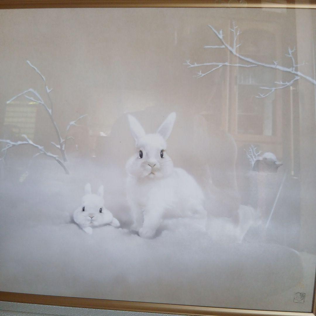 新品同様　中川脩（中原脩）雪の朝　オリジナル アールビバン　高級額　68x60