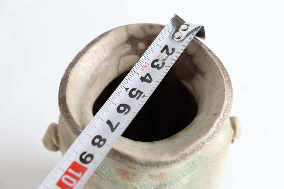 黄瀬戸 窯変耳付花入 山田勢児 共箱 花生け