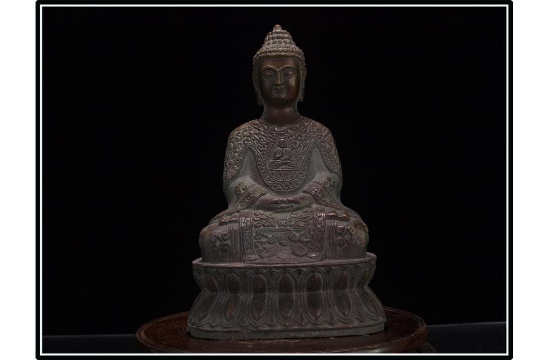 貴重品　唐時代銅製仏像　唐物中国骨董品 古美術 DE846B2-3