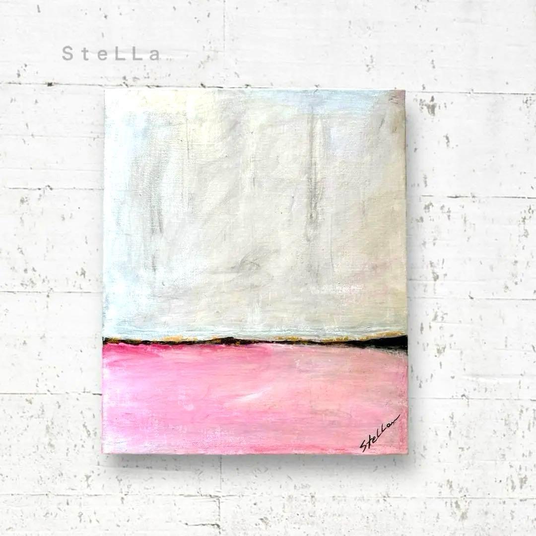 現代アート　モダンアート　北欧　インテリア　くすみカラー　金箔　アート　Ｆ8