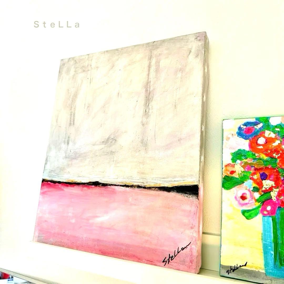 現代アート　モダンアート　北欧　インテリア　くすみカラー　金箔　アート　Ｆ8