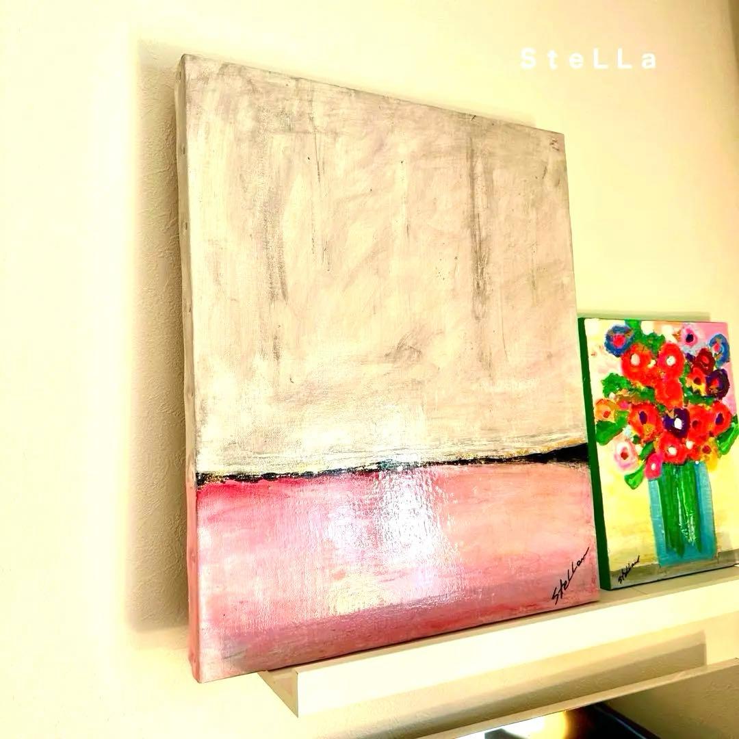 現代アート　モダンアート　北欧　インテリア　くすみカラー　金箔　アート　Ｆ8