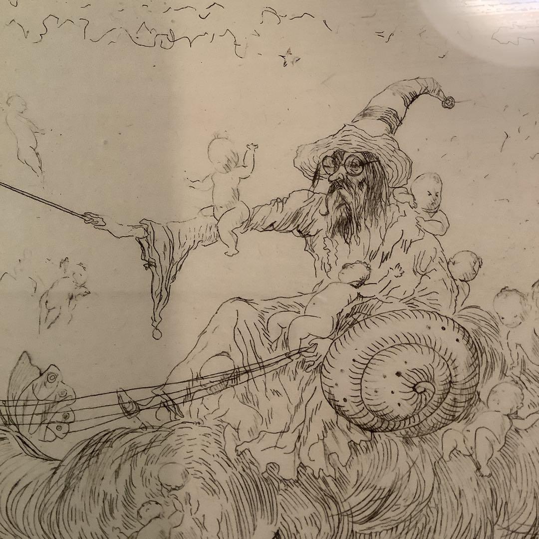 藤田嗣治「魅せられし河  （河の精）」銅版画