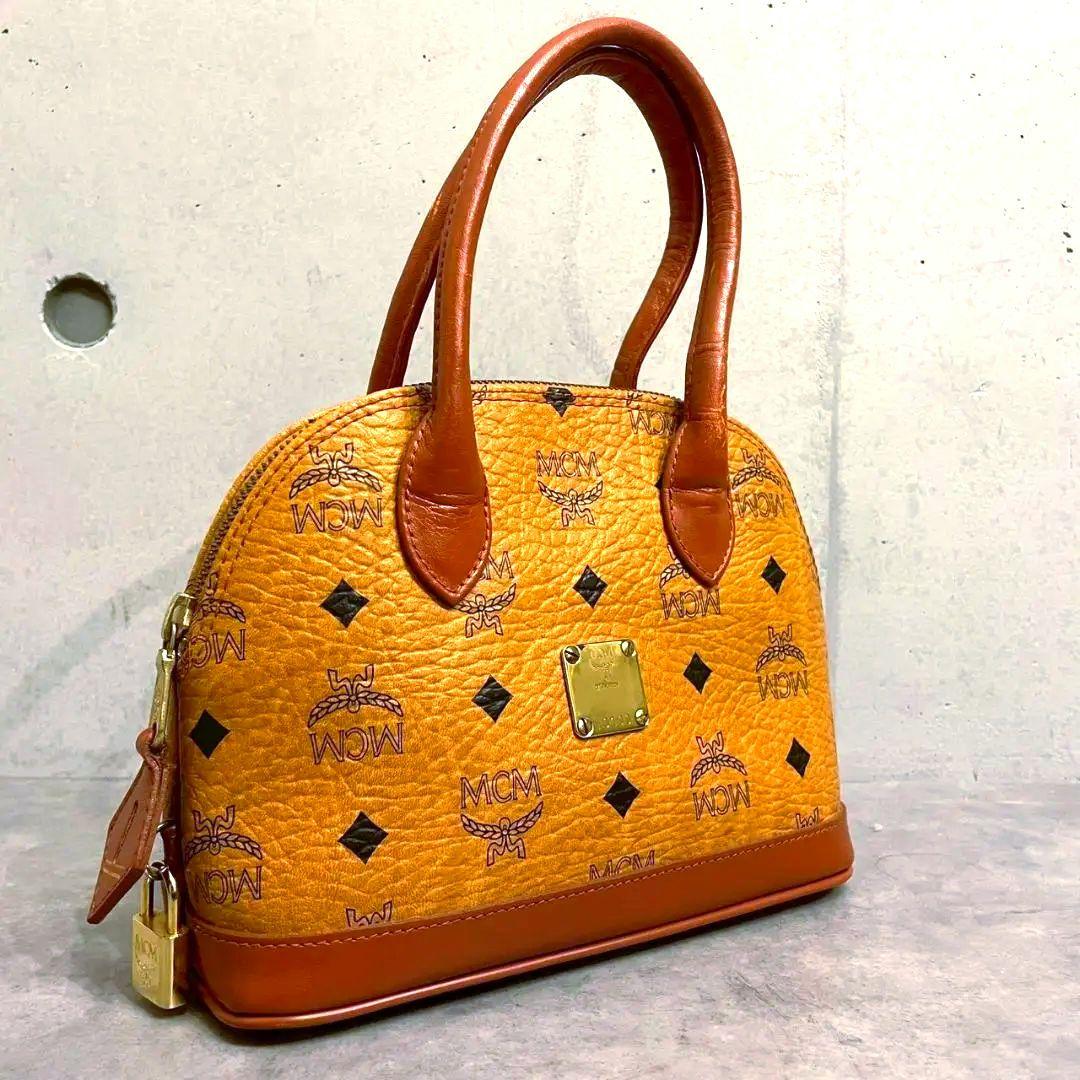 MCM ハンドバッグ ミニボストン ヴィセトス ブラウン 総柄 PVC
