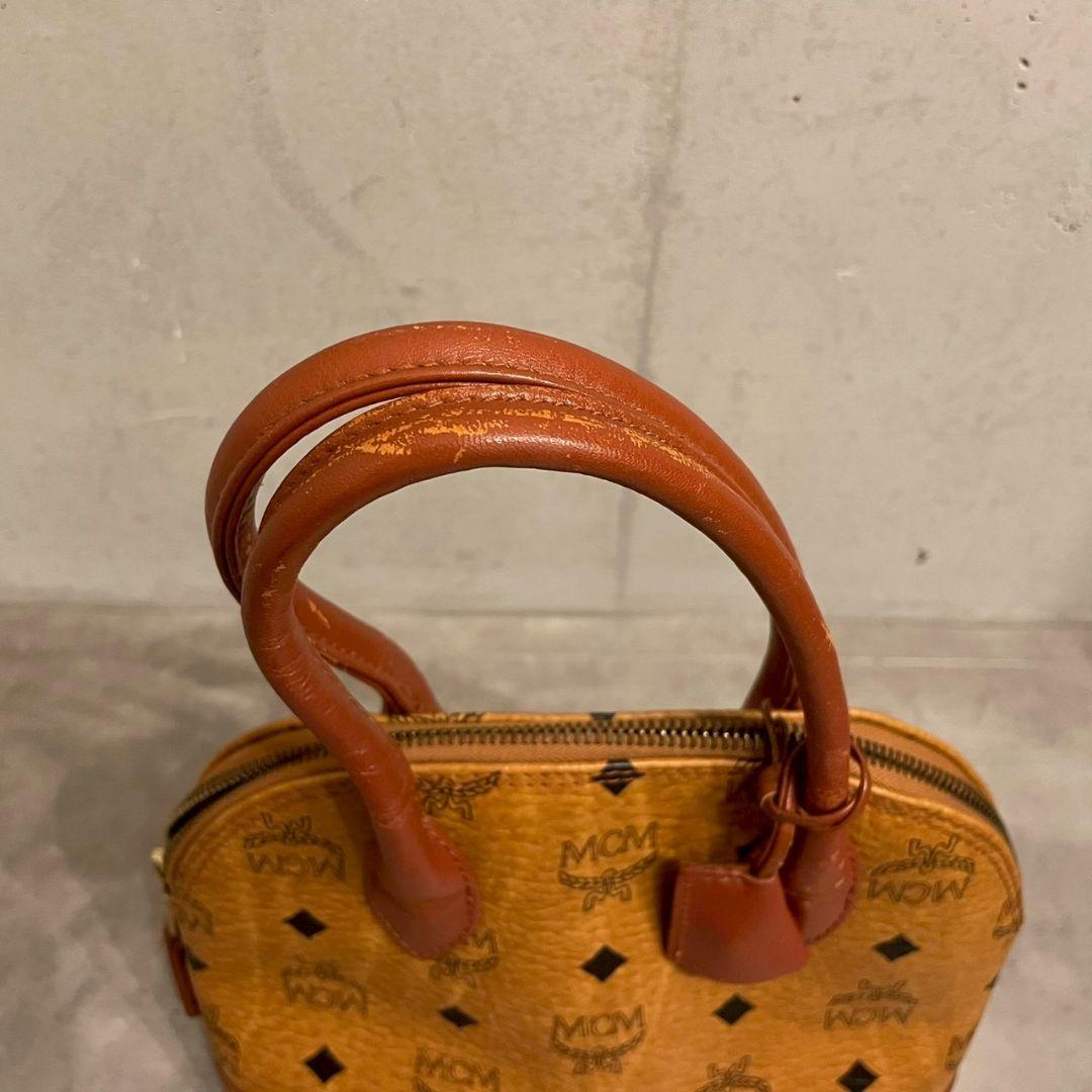 MCM ハンドバッグ ミニボストン ヴィセトス ブラウン 総柄 PVC