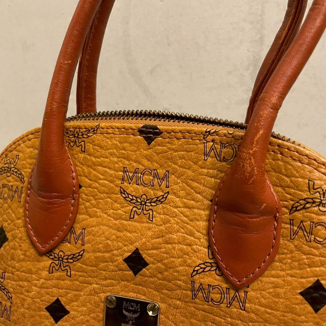 MCM ハンドバッグ ミニボストン ヴィセトス ブラウン 総柄 PVC