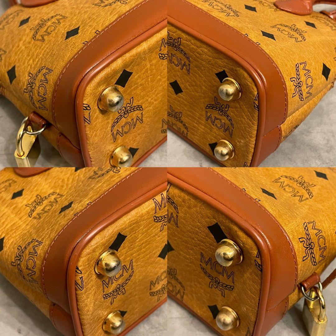 MCM ハンドバッグ ミニボストン ヴィセトス ブラウン 総柄 PVC