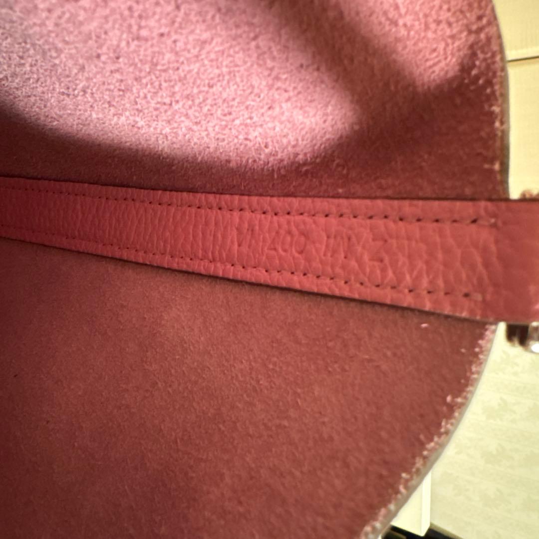 ピコタンロック風本革キューブバッグ　ピンク　レザーハンドバッグ