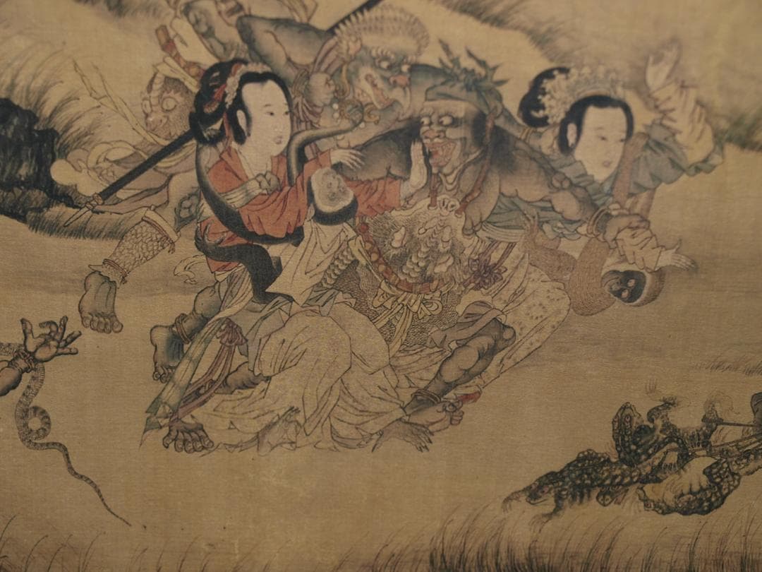 蔵整理　中国時代の絵　激安骨董品　時代不明　掛け軸 BD056A2-3