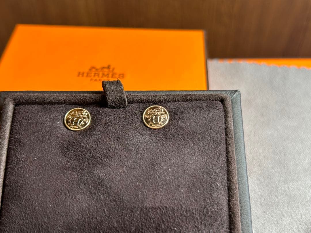 エルメス　ピアス　エクスリブリTPM ピンクゴールド美品