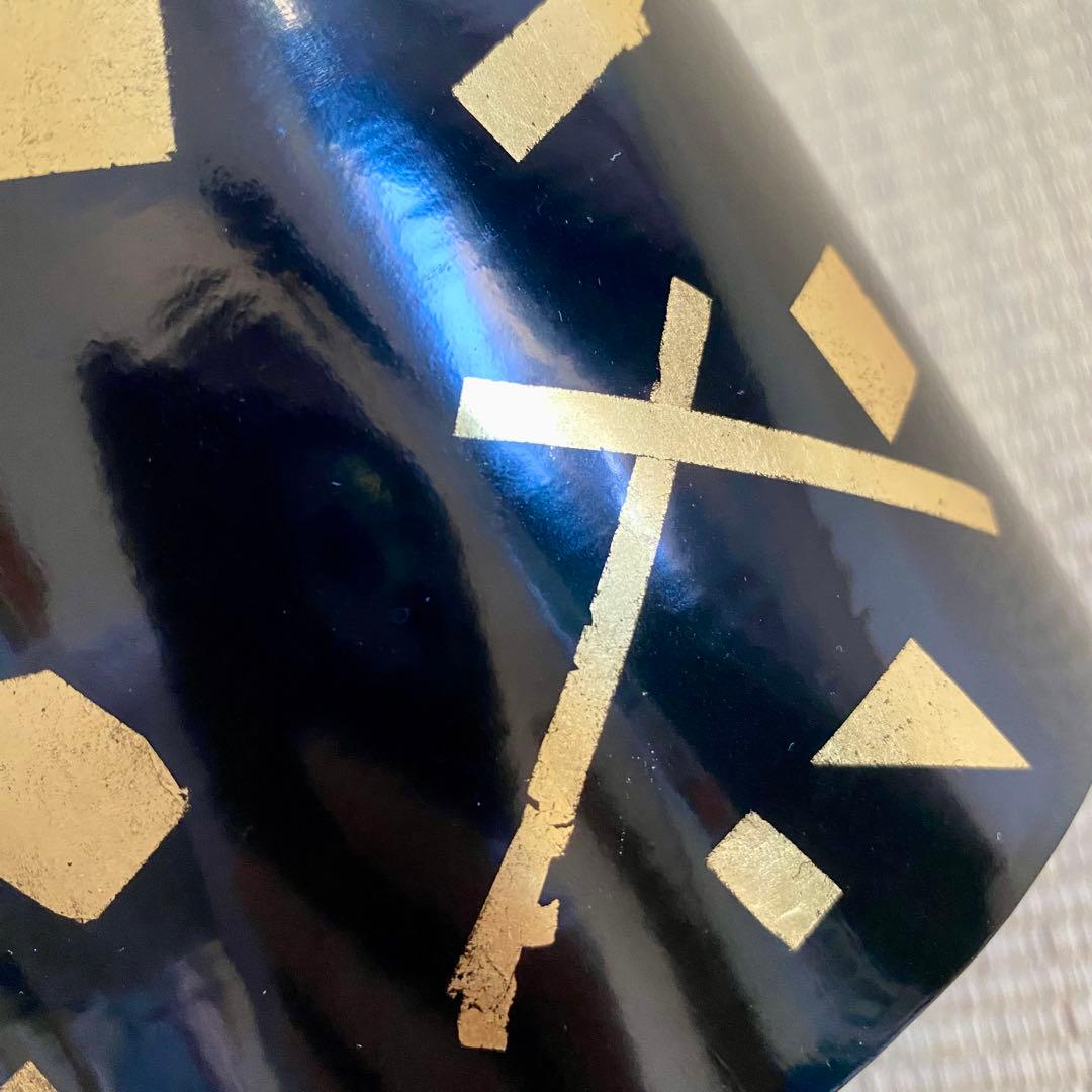 玄々斎好写【葉蓋水指】箔散らし 天然木 曲物 漆塗 真塗 金箔 茶道具