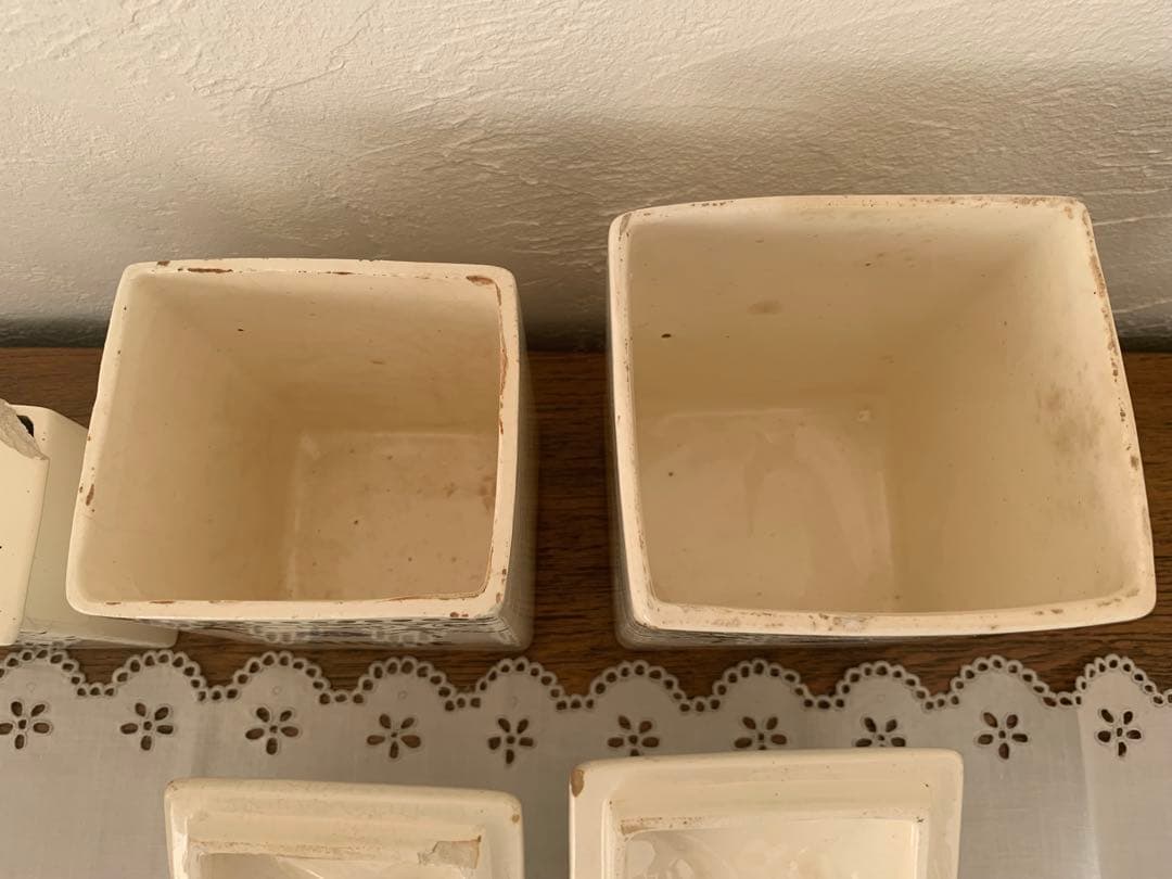 フランス　蚤の市　キャニスター　3個セット　ブロカント