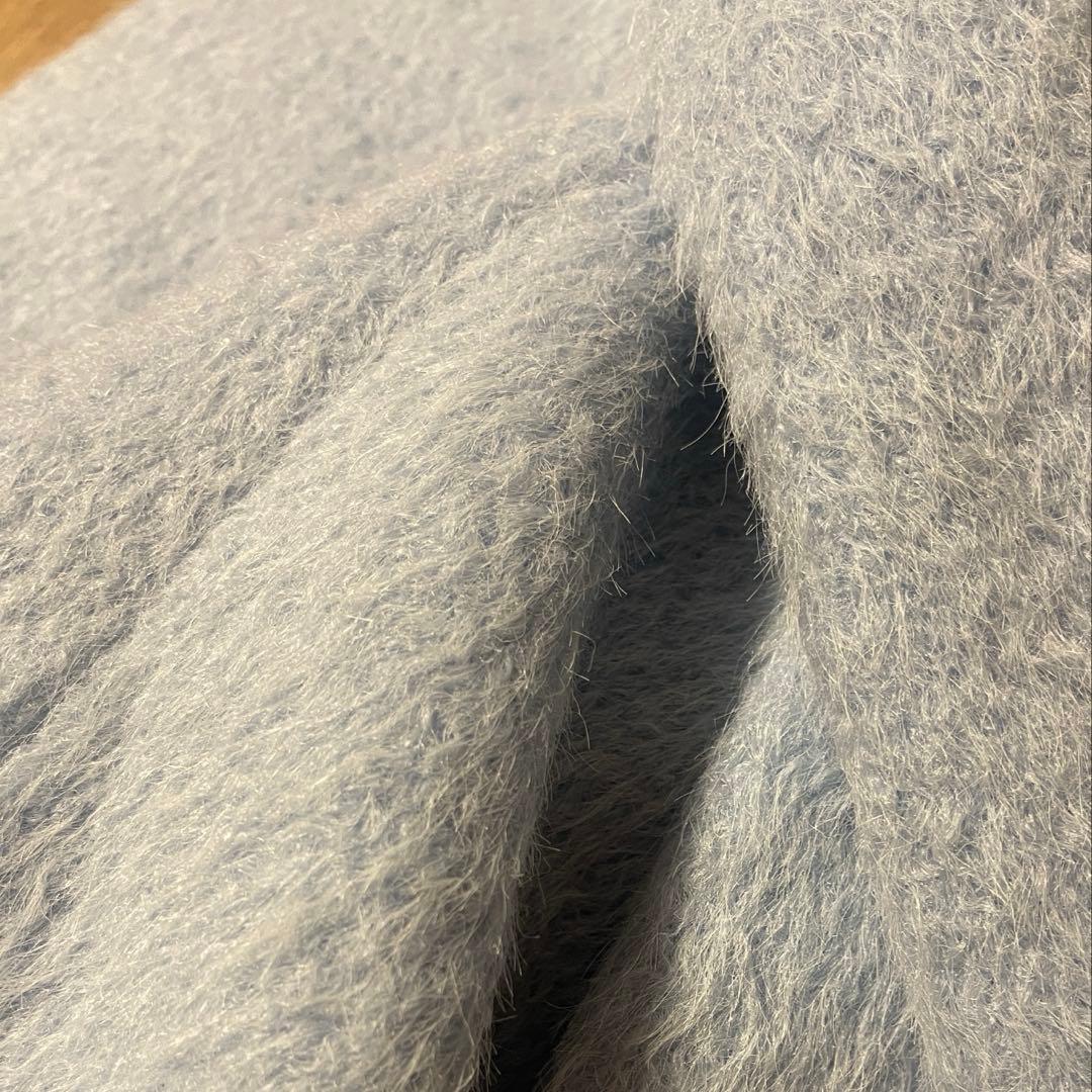 Chico金釦シャギールーズコート ブルー