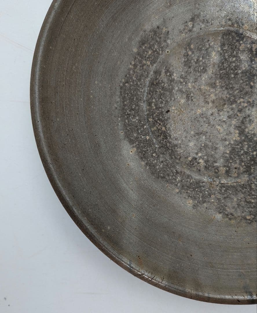 窯元松園 備前焼 金彩窯変皿 共箱 和食器 中皿 金襷 日本料理 レア 希少