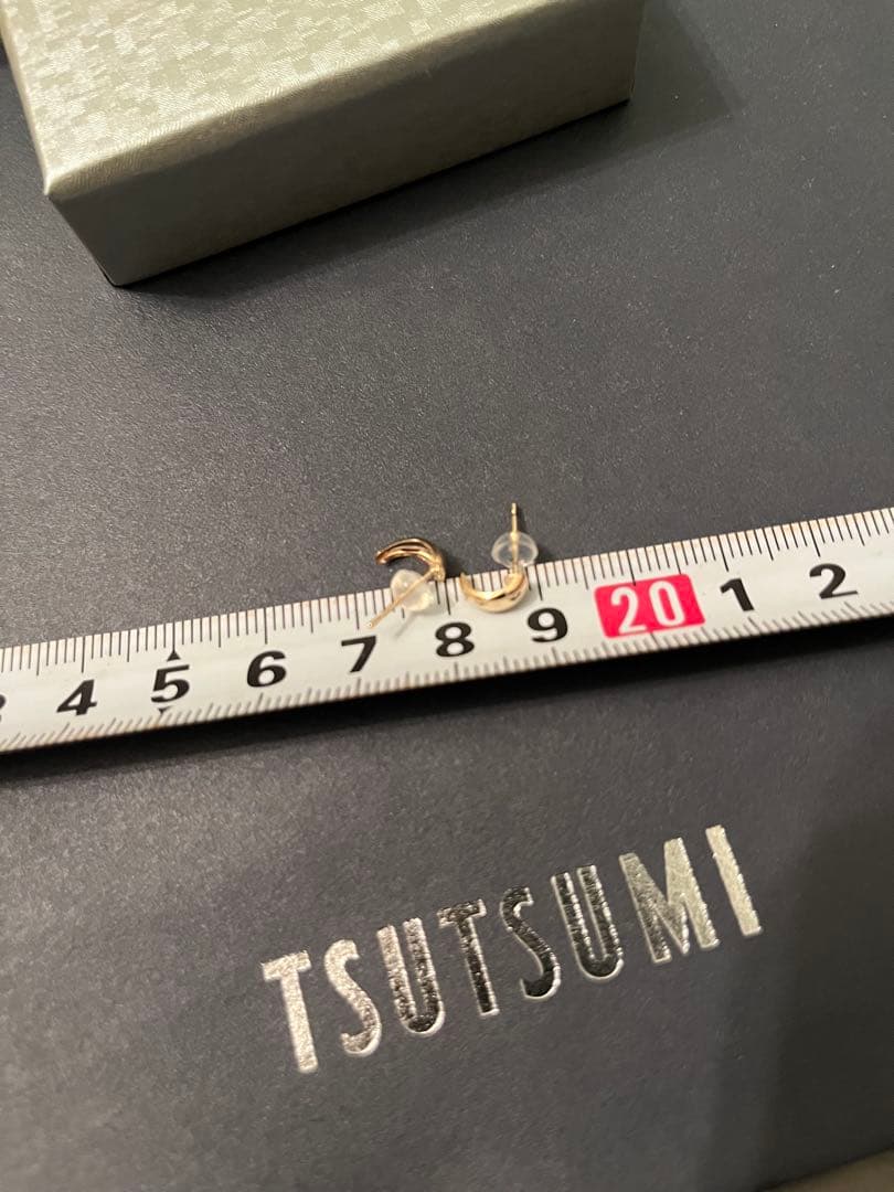 未使用　SUTSUMI ツツミ　K10イエローゴールドハーフフープピアス