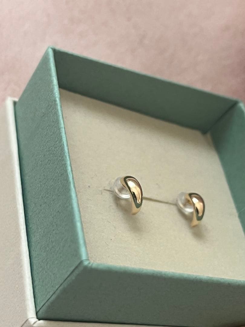 未使用　SUTSUMI ツツミ　K10イエローゴールドハーフフープピアス