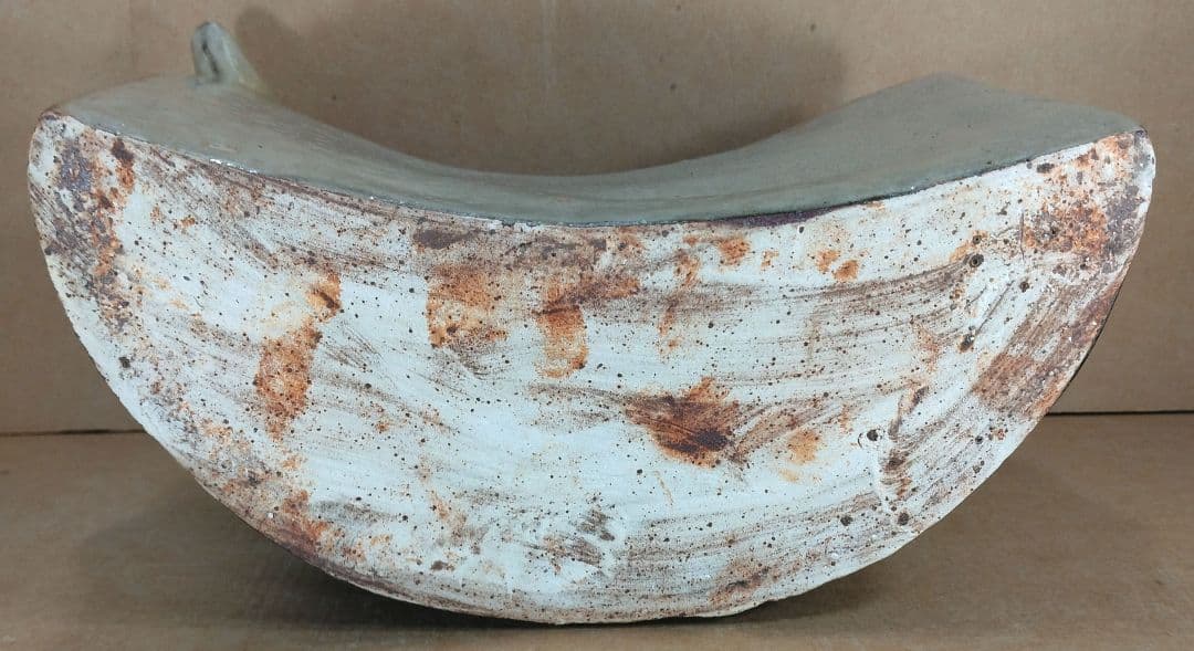 金城次郎 壷屋 抱瓶 共箱 ｗ24㎝【本物保証】壷屋焼やちむん 人間国宝 双魚