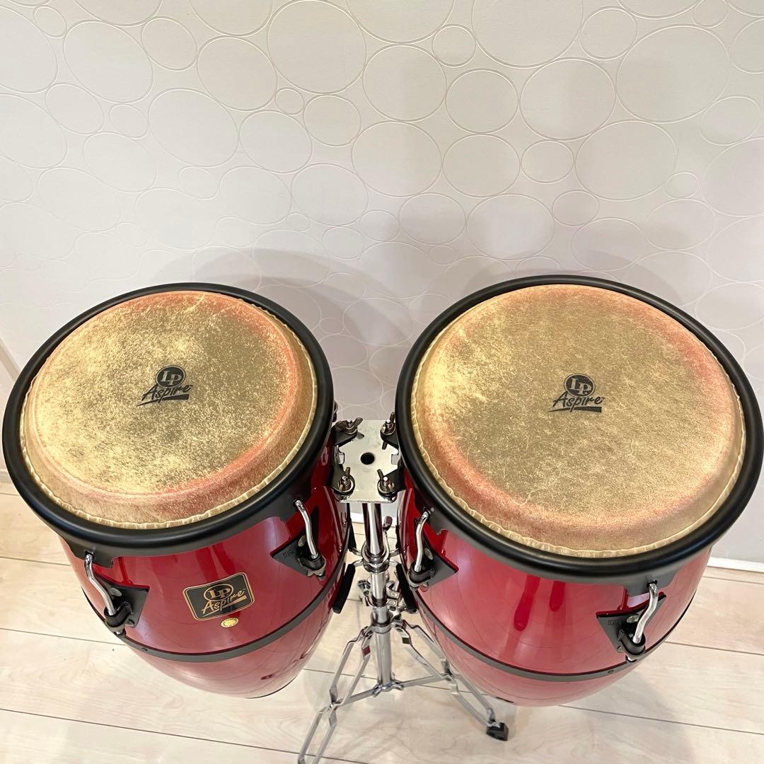 未使用・希少【LP Aspire】コンガセット 10\"&11\" ダブルスタンド付