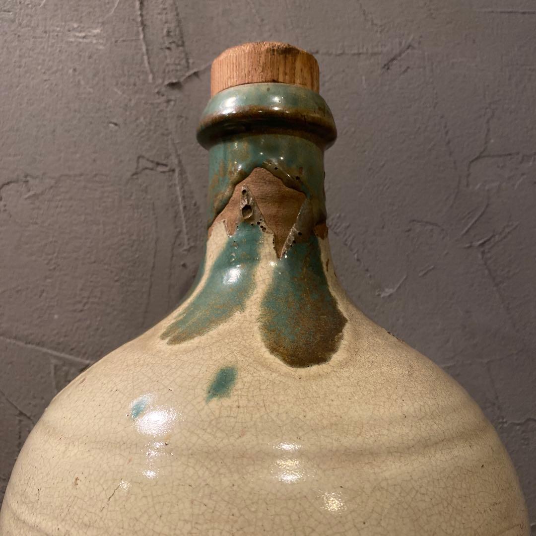 時代物 骨董品 大徳利 一輪挿し 花器 益子焼 木蓋付き コレクション