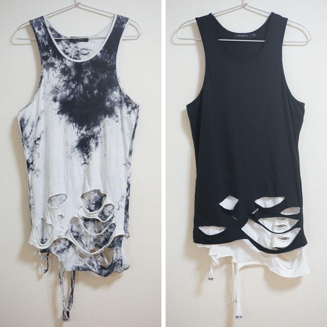 CIVARIZE タンクトップ 44 クラッシュ 2点セット グランジ Y2K