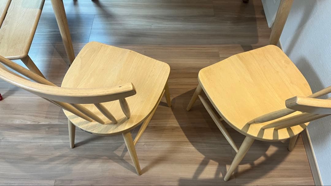 引取限定　木製ダイニングテーブルと椅子2脚ベンチセット　大塚家具