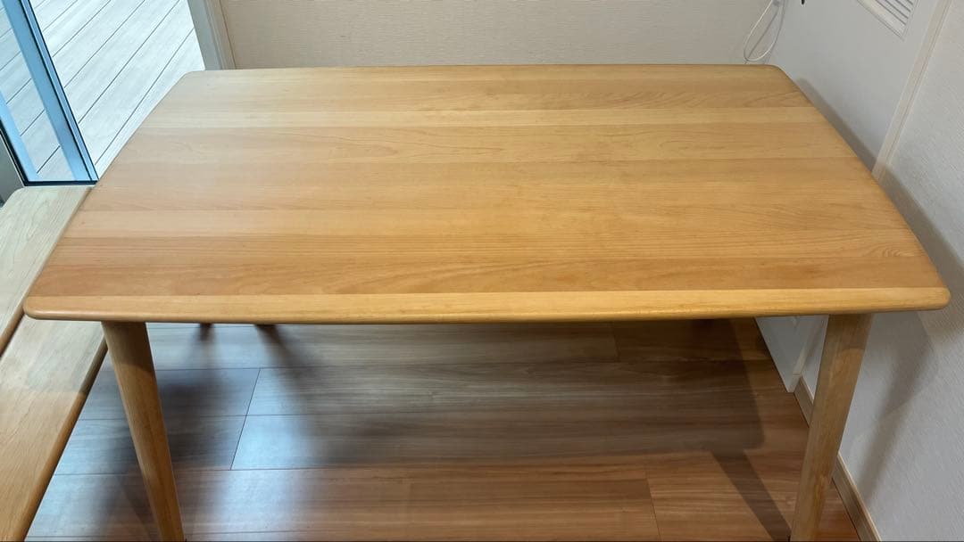 引取限定　木製ダイニングテーブルと椅子2脚ベンチセット　大塚家具