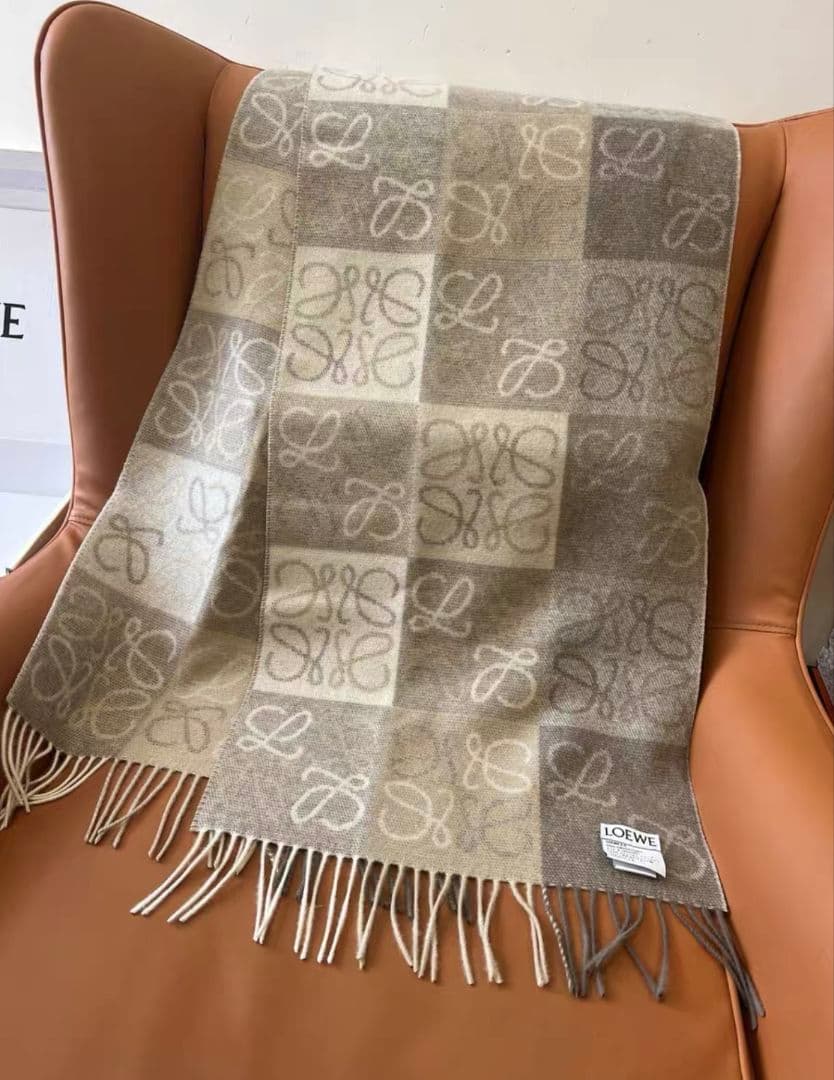LOEWE ロエベ マフラー アナグラム 180×40 ウール90％ カシミヤ1