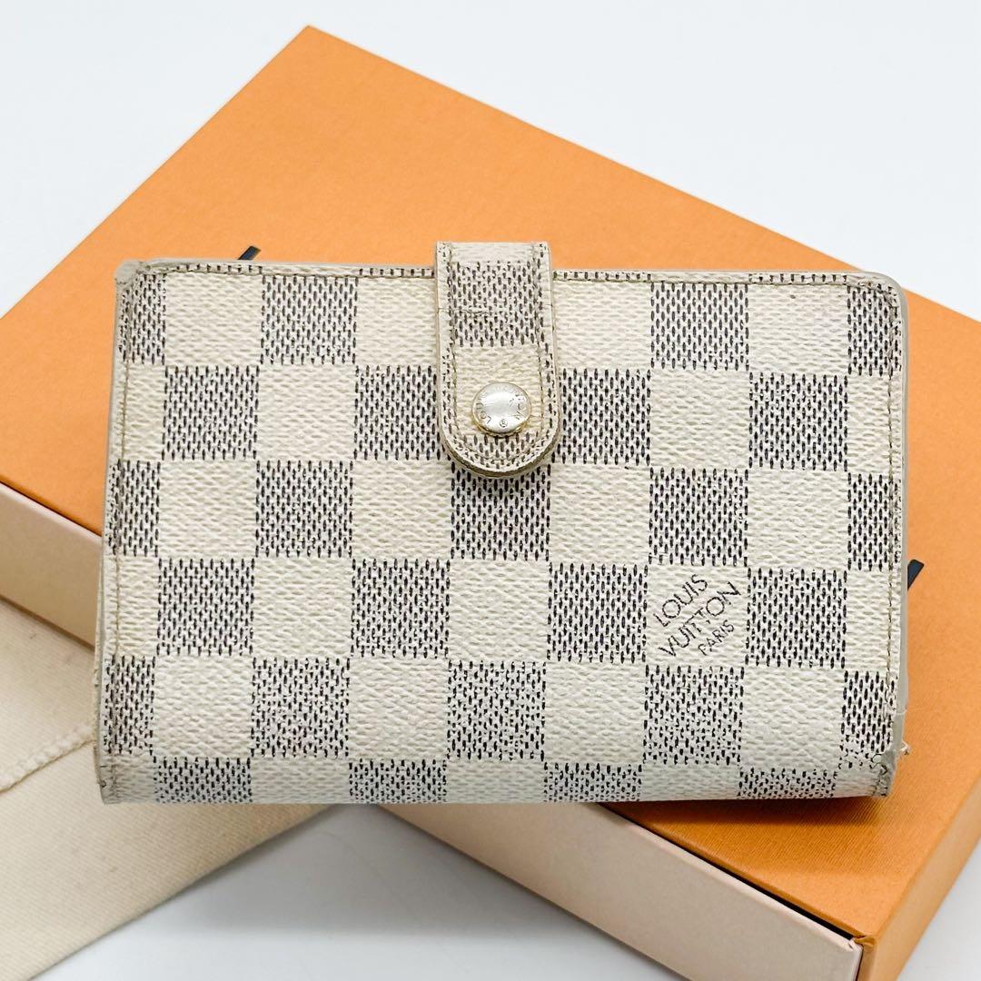 ルイヴィトン ポルトフォイユ ヴィエノワ ダミエ アズール がま口 二つ折り