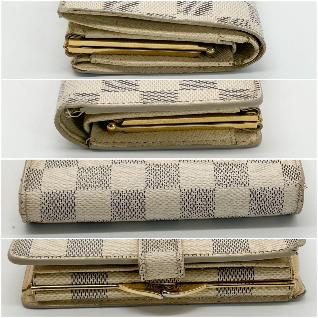 ルイヴィトン ポルトフォイユ ヴィエノワ ダミエ アズール がま口 二つ折り